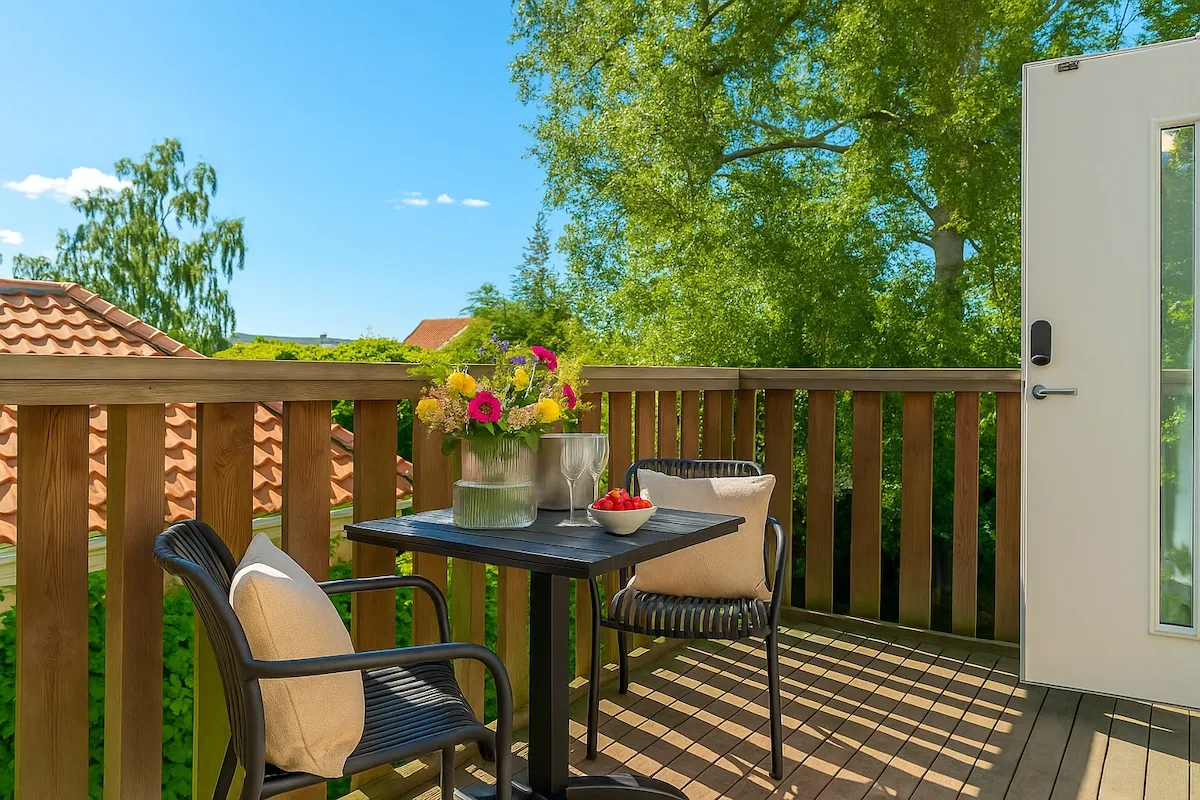 Balkon mit Abendsonne